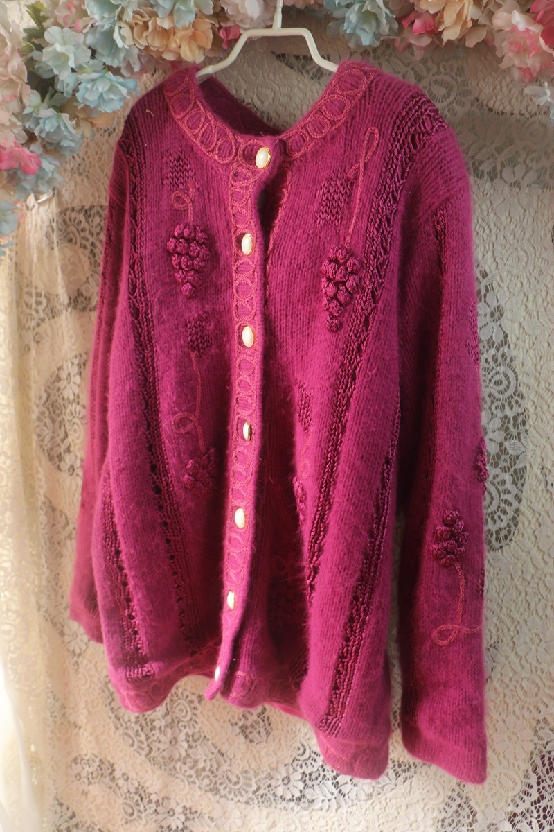 2025新品桃红安哥拉兔毛手工钩花长袖兔毛