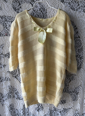 0042024春夏专柜正品DH242C97157D淡黄色条纹