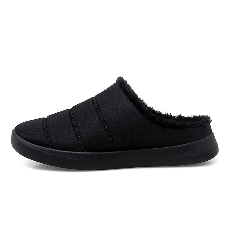 加毛包头半拖鞋中老年人棉拖鞋女冬季加绒保暖大码41-43妈妈棉鞋