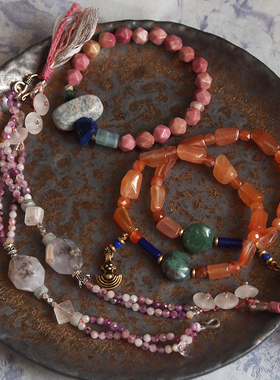 珠莲碧荷秋日天然粉水晶手链