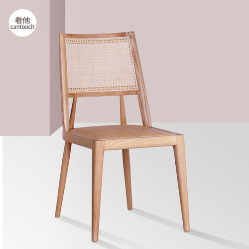 餐椅现代简约休闲设计师款极简日式侘寂北欧中古小红书实木餐桌椅