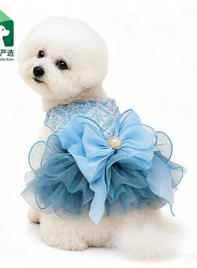 青松宠品PETCIRCLE宠物圈 宠物衣服狗狗猫猫服装服饰蓬蓬纱蓝色