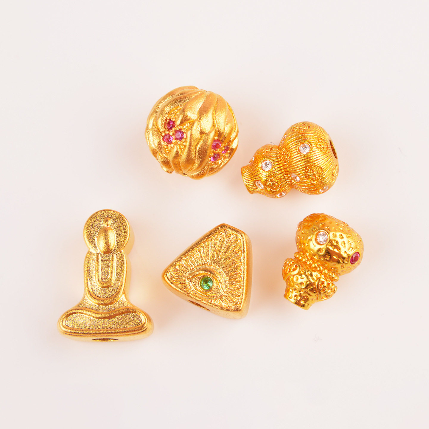 归真居新款葫芦穿孔珠子恶魔之眼珠子diy仿菩提珠无相佛珠饰品