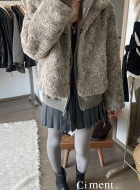 ciment 韩国东大门柔软厚实时髦毛毛外套