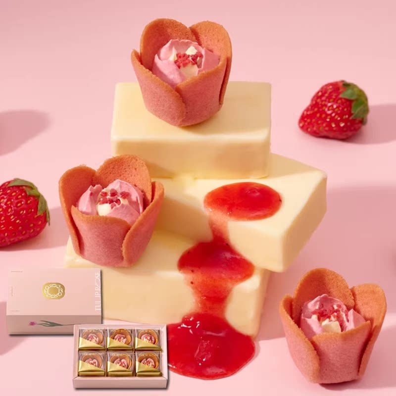 春季限定  日本贵妇级糕点TOKYO TULIP ROSE郁金香玫瑰蛋卷礼盒