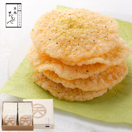 日本築地天妇罗仙贝煎饼米饼干虾片礼盒办公室休闲膨化进口零食