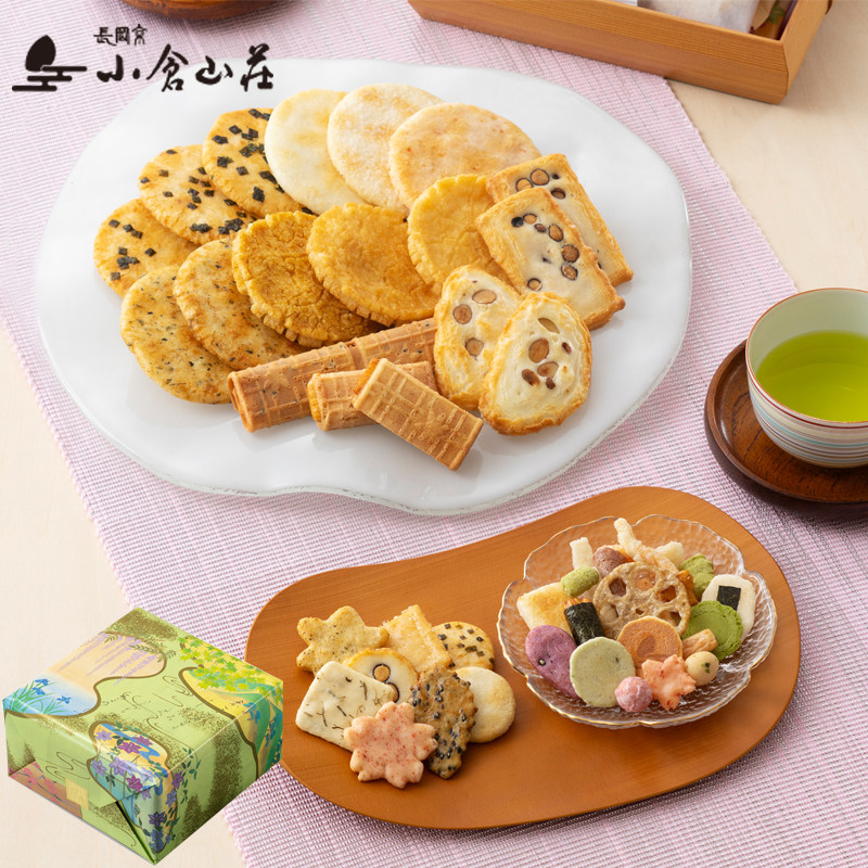 端午礼盒 日本小仓山庄花之紫樱花仙贝虾片饼干糖果零食休闲零食