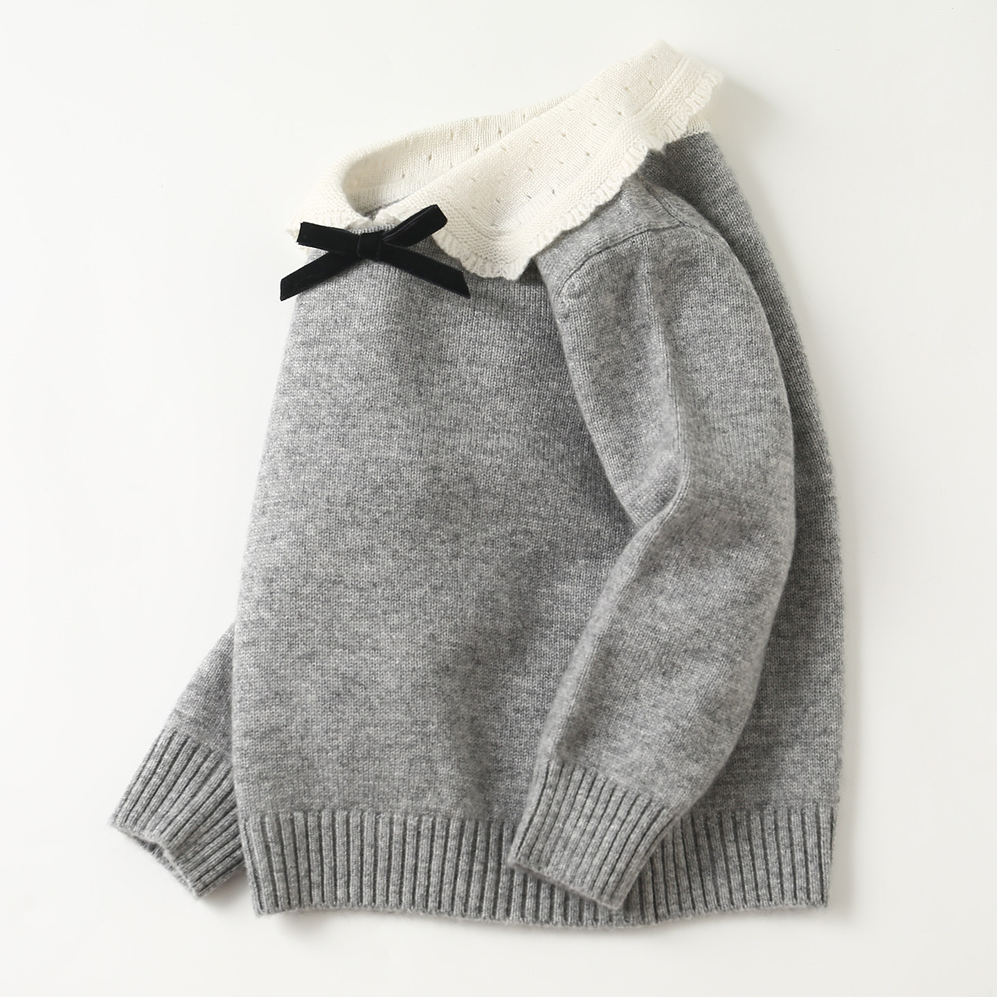 女童毛衣娃娃领儿童羊绒衫宝宝小女孩翻领蝴蝶结针织衫厚保暖上衣,童装/婴儿装/亲子装,毛衣/针织衫,淘宝优惠券,粉丝福利购,淘宝优惠卷