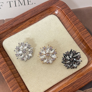 小香风高档水钻镶嵌金属钮扣皮草大衣外套装饰扣西装西服连衣裙扣