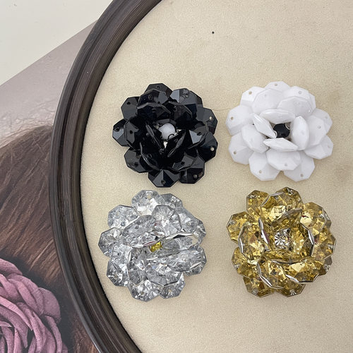 1个装手工钉珠炫彩立体花朵饰品DIY服装辅料鞋帽包包配饰补丁贴