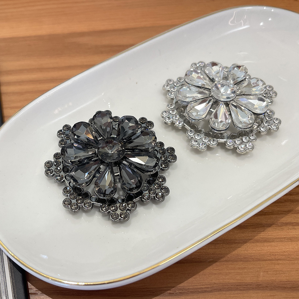 50MM超大爆闪镶钻纽扣貂皮大衣皮草外套装饰扣西服手缝扣辅料扣子