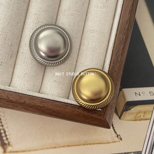 中古小香风蘑菇银色金属钮扣粗花呢大衣西服外套装 扣 饰扣皮衣服装