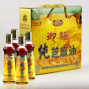 凤阳御膳麻油 精品头道油 纯芝麻油 凉拌菜烹饪450ML*4瓶/箱