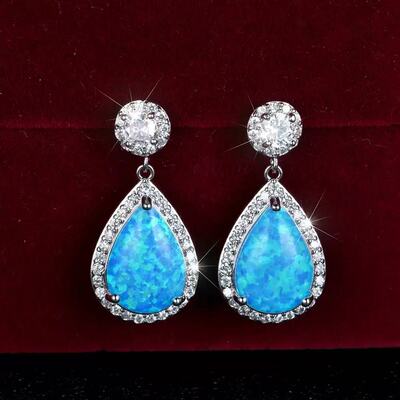 9193·【原创欧泊opal系列·大西洋的眼泪】澳宝耳饰