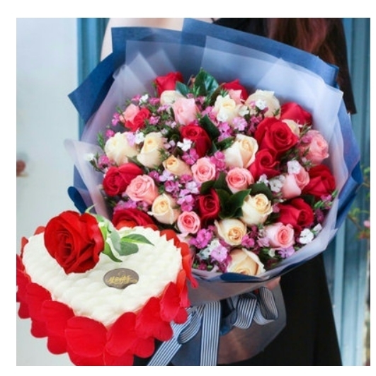 淳安县湖滨公园千岛湖广场江滨公园玫瑰花生日蛋糕鲜花店同城