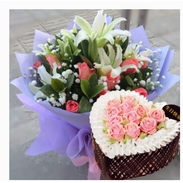 吕梁离石区红眼川乡枣林乡坪头乡蛋糕店鲜花店配送生日蛋糕玫瑰