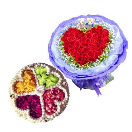 大英县卓筒井镇玉峰镇象山镇通仙乡520玫瑰鲜花店速递生日蛋糕同