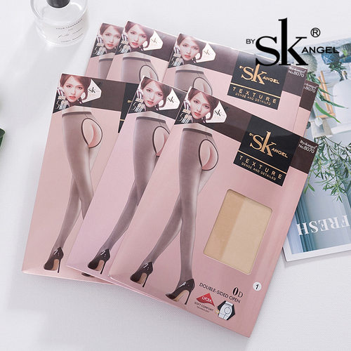 无痕开档免脱丝袜女0D夏季超薄款脚尖透明纯欲肉色连裤袜SK8070