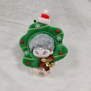 可爱雪花圣诞花环头套10cm棉花娃娃自嘲熊小脚玩偶公仔脖套装 饰15