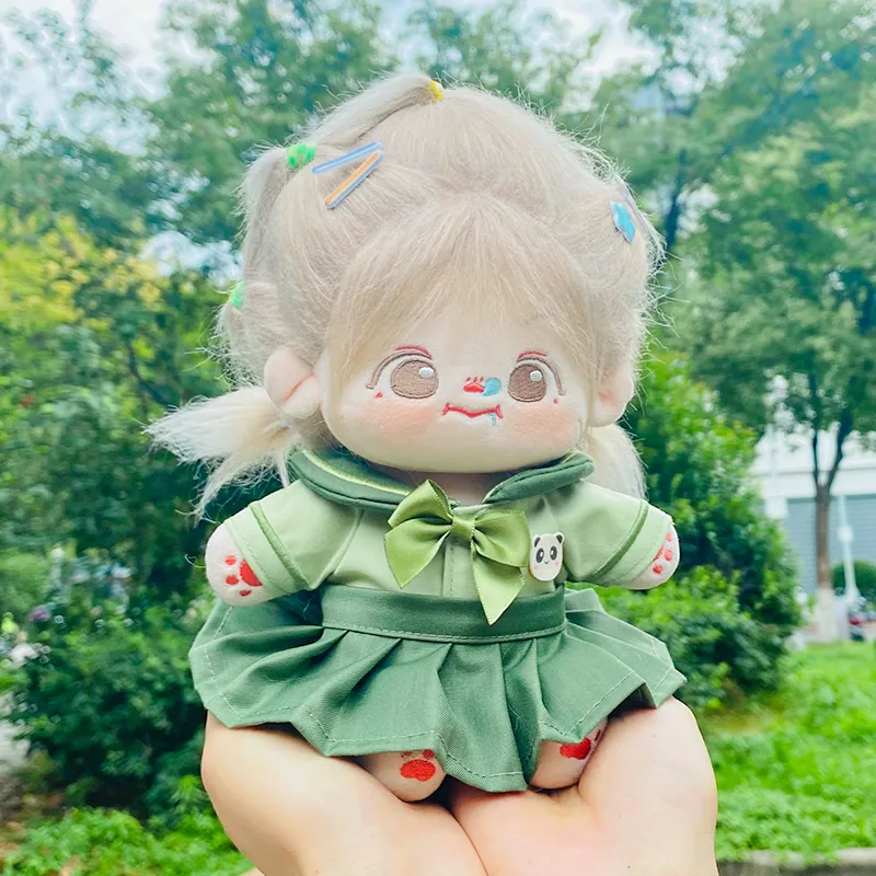 jk裙子套装20cm棉花娃娃两件套换装少女风短裙可爱玩偶公仔服饰