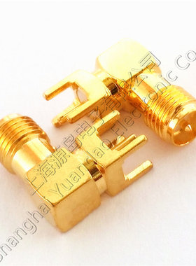射频连接器天线座RP-SMA-KWE母座 RP-SMA-KWHD PCB板90度直角