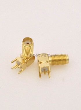 射频连接器天线弯座SMA-KWE母座 SMA-KWHD/PCB焊板90度直角