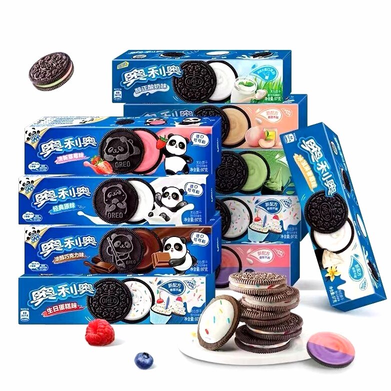 新日期奥利奥夹心饼干97克x24盒一箱各种口味夹心饼干
