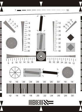 1X 4000线增强版ISO12233反射式高清晰分辨率测试卡A3哑膜不反光