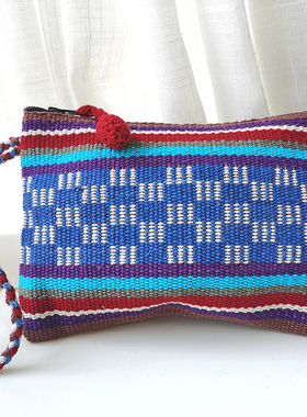 尼泊尔WSDO纯棉手织布腕绳手拿包 收纳包手机包  私密随身化妆包