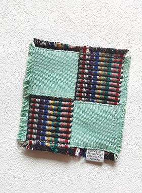 尼泊尔 WSDO纯棉手织布杯垫 民族风编织小盘垫 coaster 红标