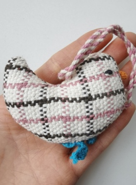 尼泊尔WSDO 纯棉手织布手缝小鸟钥匙扣 包挂件 挂饰【大号】壹