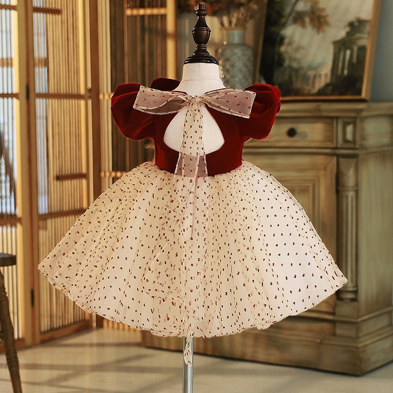 女童礼服春季儿童主持人轻奢高端小众花童女宝宝走秀公主舞台主持