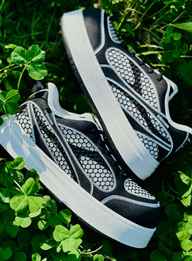 【黄景瑜 宋亚轩同款】LeStream黑白网面休闲厚底增高大头德比鞋