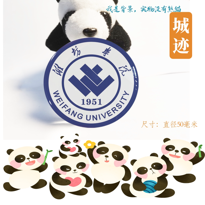 潍坊学院冰箱贴校徽潍坊学院纪念品校友留念高考留念伴手礼磁性贴