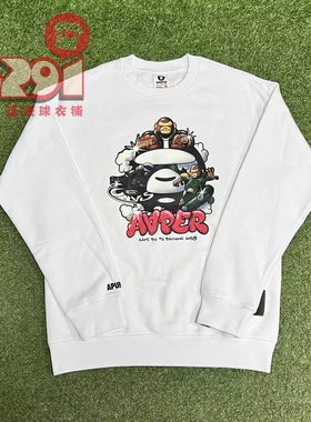 实铺经营 男子潮流卡通LOGO印花内加薄绒套头卫衣 M3906XX