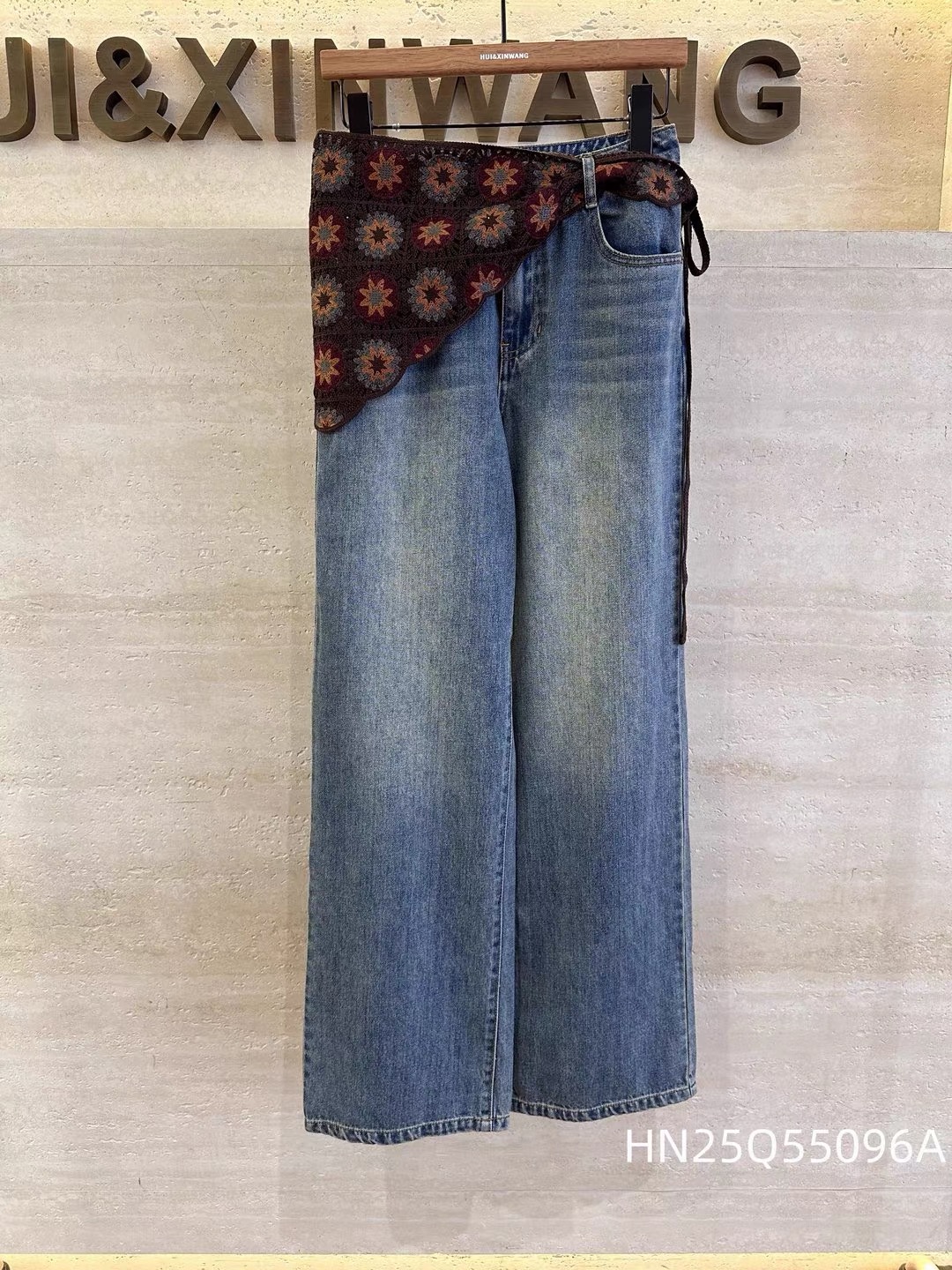 欧洲站Hiimii2025早秋复古高腰显瘦直筒裤屁帘宽松阔腿牛仔裤