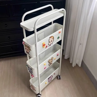 落地多层冰箱缝隙收纳架家用卫生间厨房移动小推车 夹缝置物架窄款
