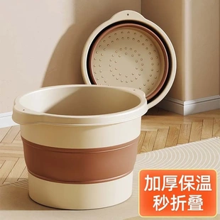洗脚桶家用加厚可折叠泡脚盆足浴盆加高深足浴桶 折叠泡脚桶便携式