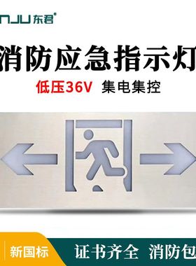 东君DJ-01C集中电源不锈钢36V智能疏散指示灯 应急安全出口标志灯