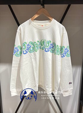 李维斯男士印花宽松圆领薄款卫衣