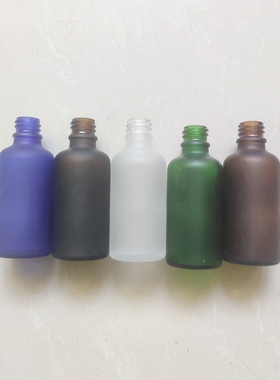 分装瓶空瓶子现货直销50ml茶色蓝色绿色透明黑色蒙砂玻璃瓶精油瓶