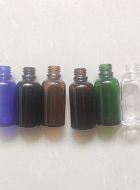 分装瓶空瓶子现货厂价直销30ml茶色蓝色绿色透明黑色玻璃瓶精油瓶
