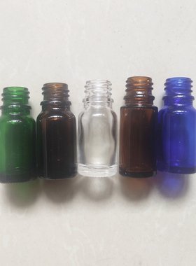 分装瓶空瓶子现货厂价直销10ml茶色蓝色绿色透明黑色玻璃瓶精油瓶