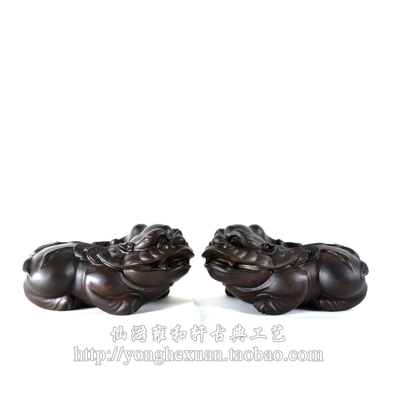 黑檀木貔貅 招财家居装饰品摆设品镇宅风水摆件木雕工艺品 包邮