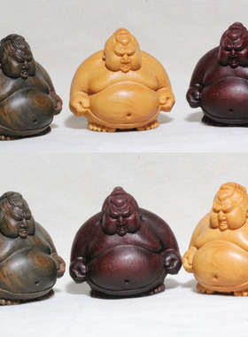 黄杨木雕根付相扑横冈手把件把玩件摆件茶宠家居文玩礼品配饰吊坠