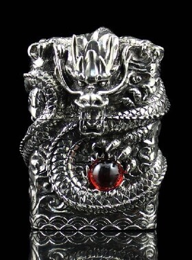 ZIPPO原装正品打火机正版 手工藏银红宝石蟠龙 至尊神龙 天龙抱珠