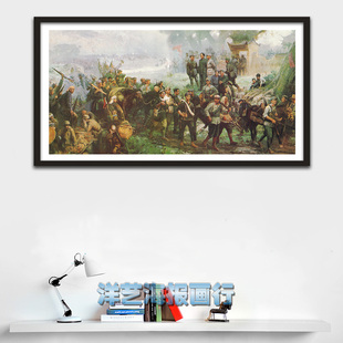 红色革命装饰画红军反围剿胜利爱国主义基地挂画老区民宿有框壁画