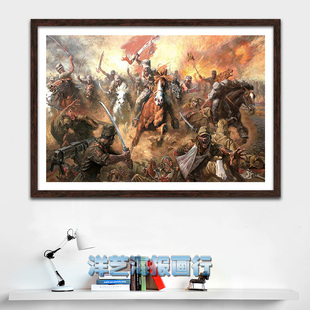 抗日战争题材装饰画大刀进行曲义勇军进行曲主题餐厅酒吧民宿挂画