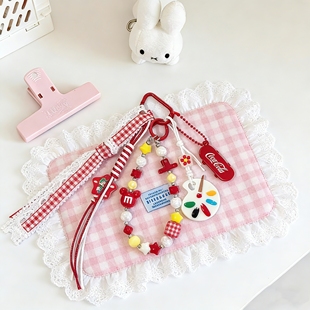 1PANCAKE手作原创设计甜美小众串珠手机链包挂件钥匙扣包包挂饰