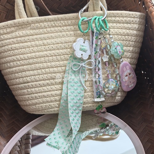 1PANCAKE原创清新甜美Crybaby哭娃串珠包包挂件钥匙扣手机链礼物